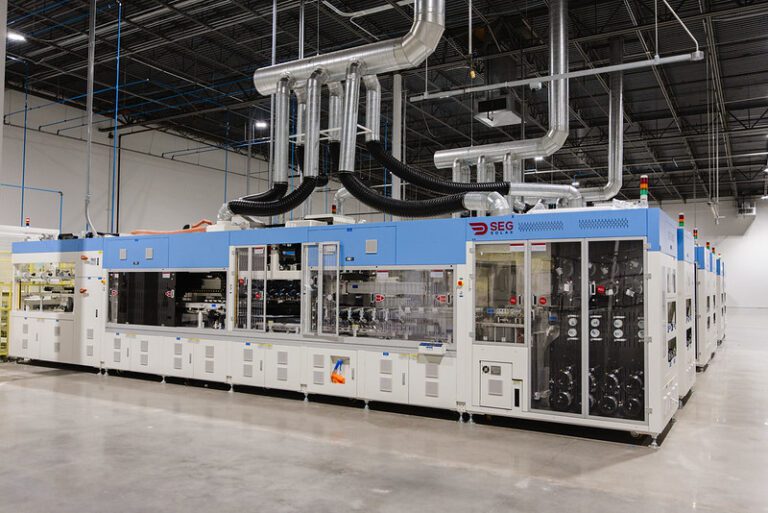 Industrial machinery in a spacious facility.
